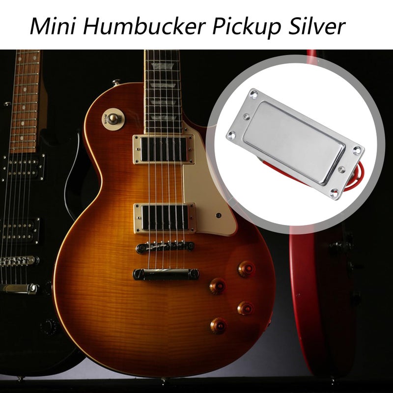 Lovermusic 92x37mm Silver Mini Double Coil Humbucker Electric Guitar Pickup Closed Guitar Accessories - Image 2
